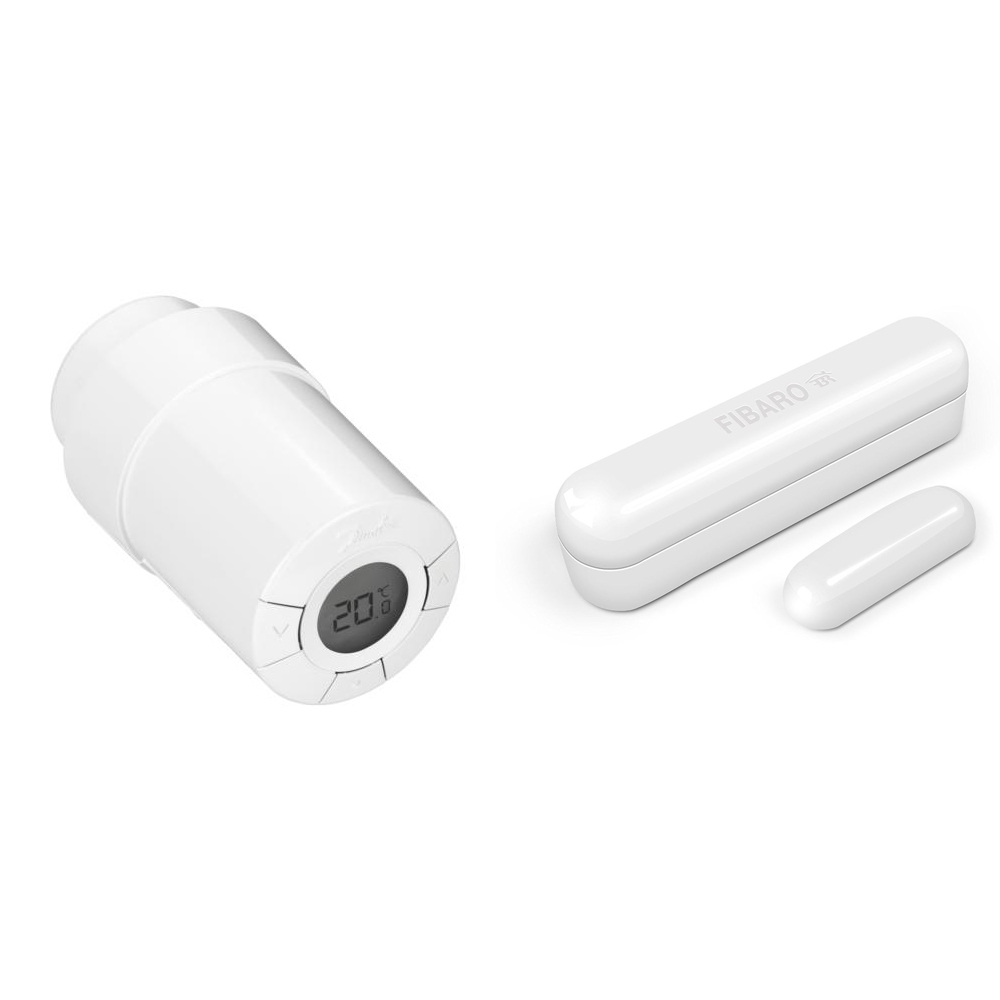 Heizsparer Bundle (Fibaro Heizkörper-theromostat + Fensterkontakt + Z-Wave, Smart Home+ Danfoss LC13)