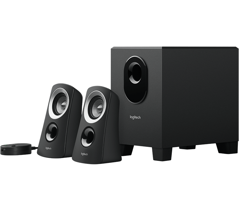 Logitech 2.1 Lautsprechersystem (Max. 50W, 3.5mm Klinke, Kopfhöreranschluss, Subwoofer, Kabelfernbedienung)
