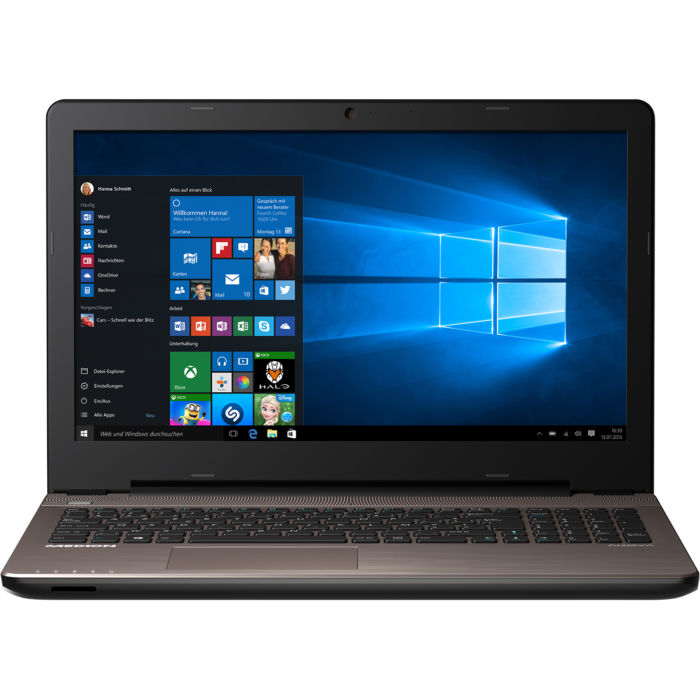 Medion Akoya Notebook (15,6 Zoll HD, Intel Pentium CPU, 8 GB RAM, 1 TB HDD und Windows 10)