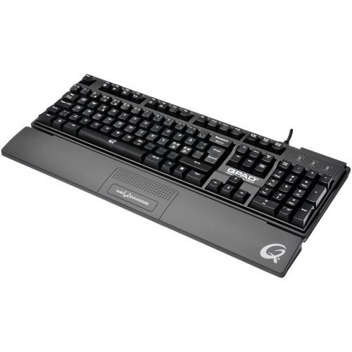 QPAD MK-50 CHERRY MX Blue kabelgebundene Gaming Tastatur, (USB/PS2, Full Size, Handballenauflage)