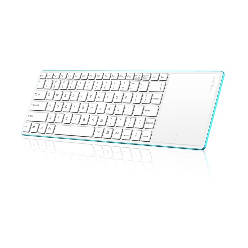 Rapoo kabellose Touchpad Tastatur mit kratzfestem Smart Touchpad (Aluminium-gehäuse in weiß-blau)