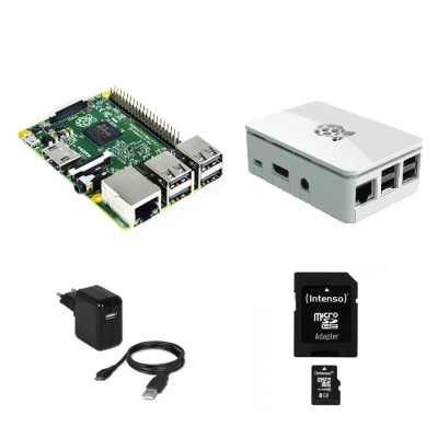 Raspberry Pi NBB-Bundle - Raspberry Pi 2 Model B + Gehäuse + Netzteil + 8 GB Speicherkarte