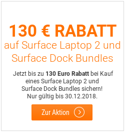 130 Euro Rabatt auf Surface Laptop 2 und Surface Dock Bundles