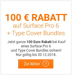 100 Euro Rabatt auf Surface Pro 6 und Type-Cover Bundles