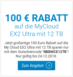 100 Euro Rabatt auf MyCloud EX2 Ultra mit 12TB