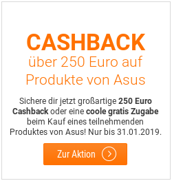 Cashback über 250 Euro bei Asus Produkten