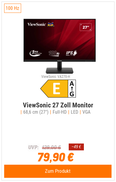 ViewSonic VA270-H Office Monitor - IPS-Panel, Adaptive Sync