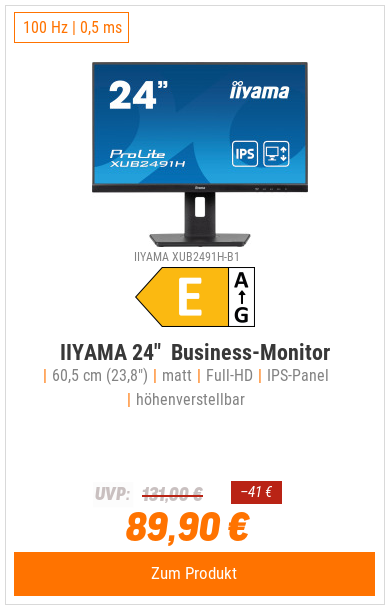 Iiyama ProLite XUB2491H-B1 Office Monitor