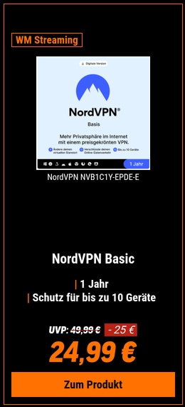 NordVPN Basis Premium-VPN-Dienst [1 Jahr - bis zu 10 Geräte]