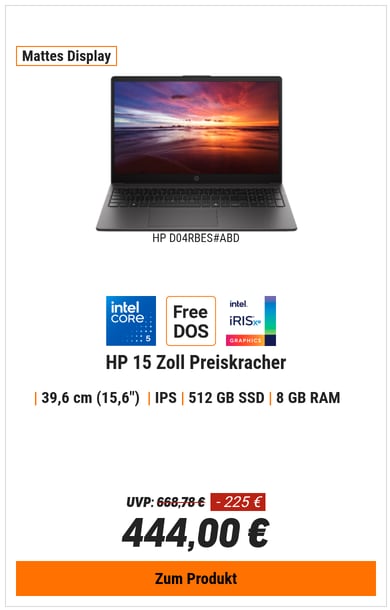 HP 250R G10 D04RBES 15,6" FHD IPS, Intel Core 5 120U, 8GB RAM, 512GB SSD, FreeDOS