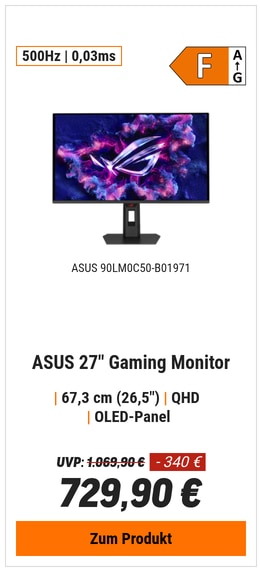 ASUS ROG Strix XG27AQDPG 27" Gaming Monitor - QD?OLED, UHD 500Hz, 4K