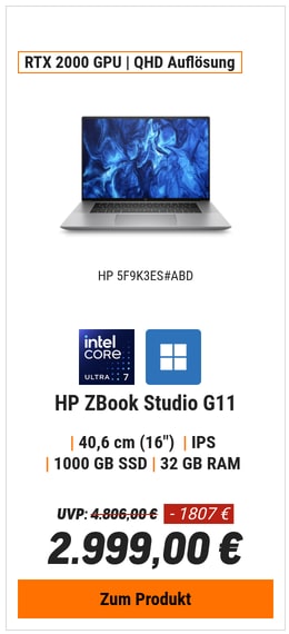 HP ZBook Studio G11 5F9K3ES 16" WQUXGA IPS 500 Nits, DreamColor, Intel Core Ultra 7-155H, 32GB RAM, 1TB SSD, NVIDIA RTX 2000 Ada, Windows 11 Pro