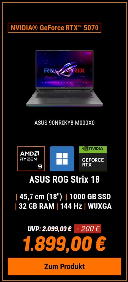ASUS ROG Strix 18 G814PP-S8014W - 18" WUXGA IPS 144Hz, AMD Ryzen 9-8940HX, 32GB RAM, 1000GB SSD, GeForce RTX 5070, Windows 11 Home