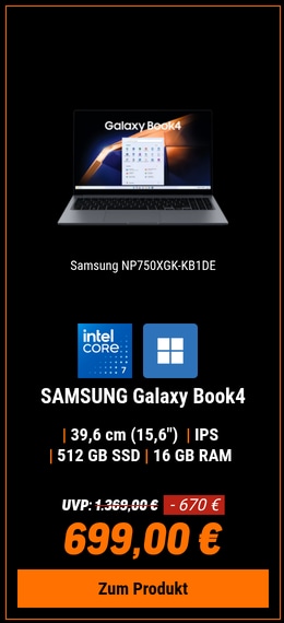 SAMSUNG Galaxy Book4 - 15,6 Zoll Intel Core 7-150U 16 GB 512 GB W11H Grau