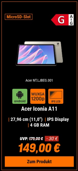 Acer Iconia Tab A11 (A11-21M-A3BM) 11" WUXGA, IPS Touch, Allwinner A523, 4GB RAM, 128GB eMMc, Android 15