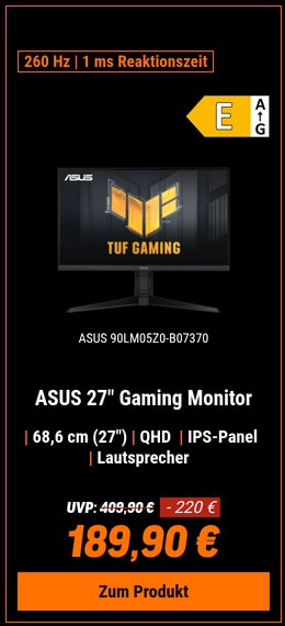 ASUS TUF Gaming VG27AQML1A 27" 260Hz, 1ms, ELMB Gaming