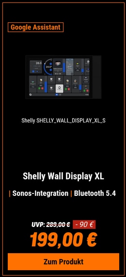 Shelly Wall Display XL Black WLAN · Schwarz