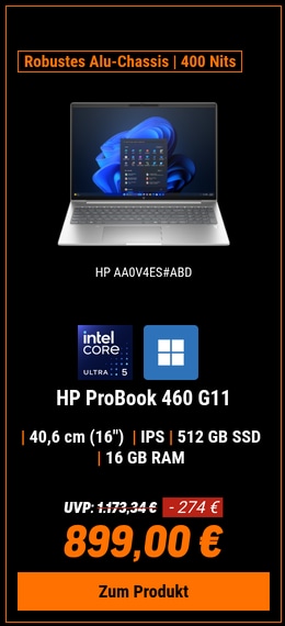 HP ProBook 460 G11 AA0V4ES 16" WUXGA IPS 400 Nits, Intel Core Ultra 5 125U, 16GB RAM, 512GB SSD, Windows 11 Pro