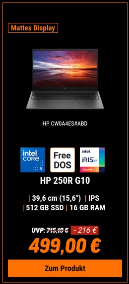 HP 250R G10 CW0A4ES 15,6" FHD IPS, Intel Core 5 120U, 16GB RAM, 512GB SSD, FreeDOS