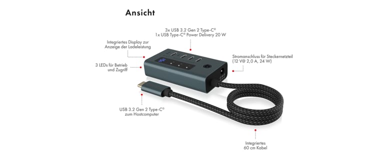 ICY BOX IB-HUB1454-C31 4-Port Hub mit USB 3.2 Gen 2 Type-C®_1