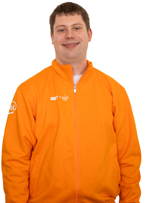 Young man looking into the camera.