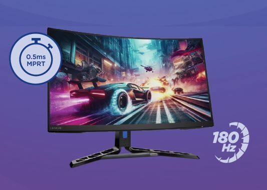 Lenovo Legion R32qc-30 Gaming Monitor - 31,5 Zoll QHD Curved, 180Hz, 0,5ms