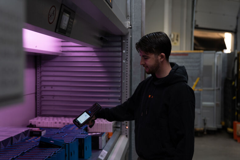 Young man working in logistics