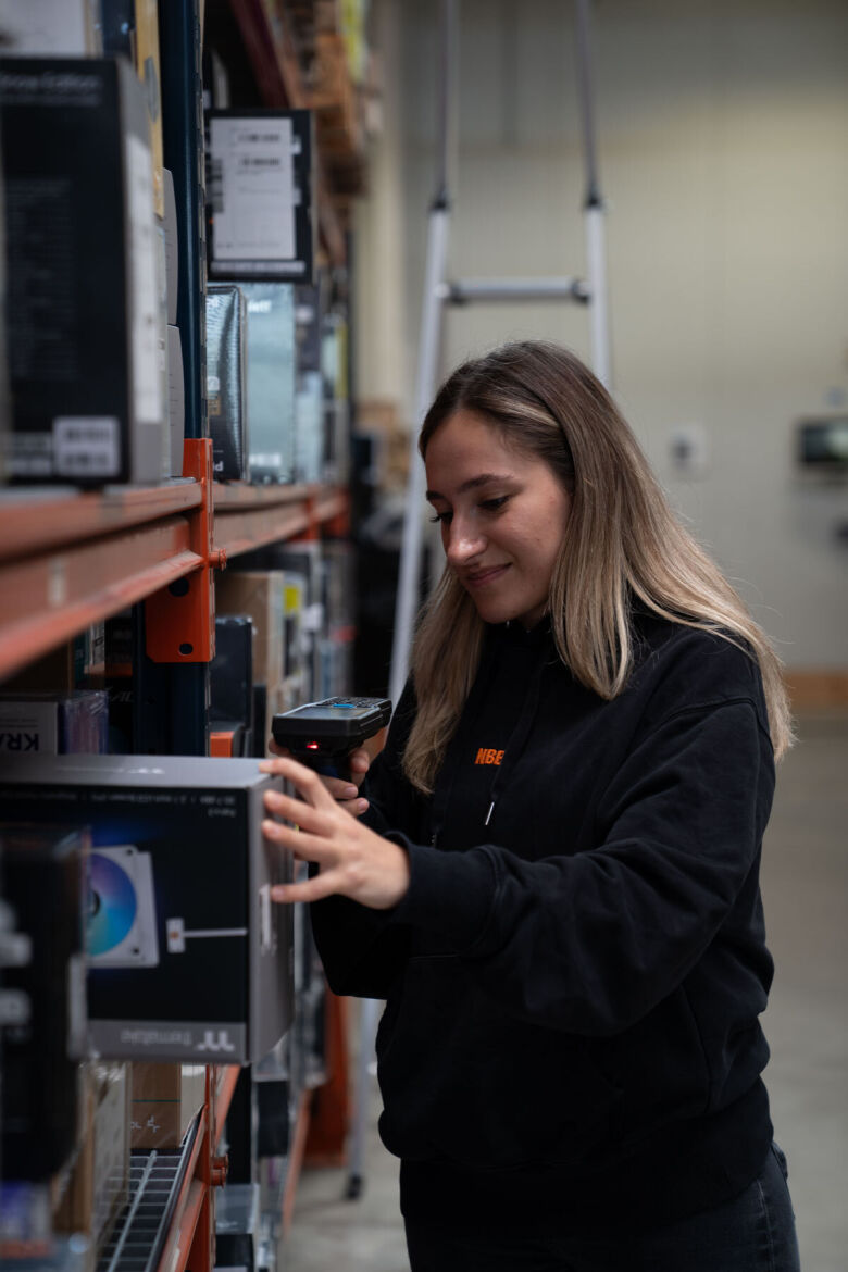 Woman scanning order