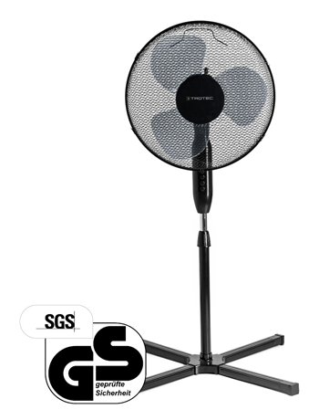 TROTEC TVE 23 S Standventilator 3 Geschwindigkeitsstufen 80/°-Oszillation 50 Watt Leistung leise h/öhenverstellbar