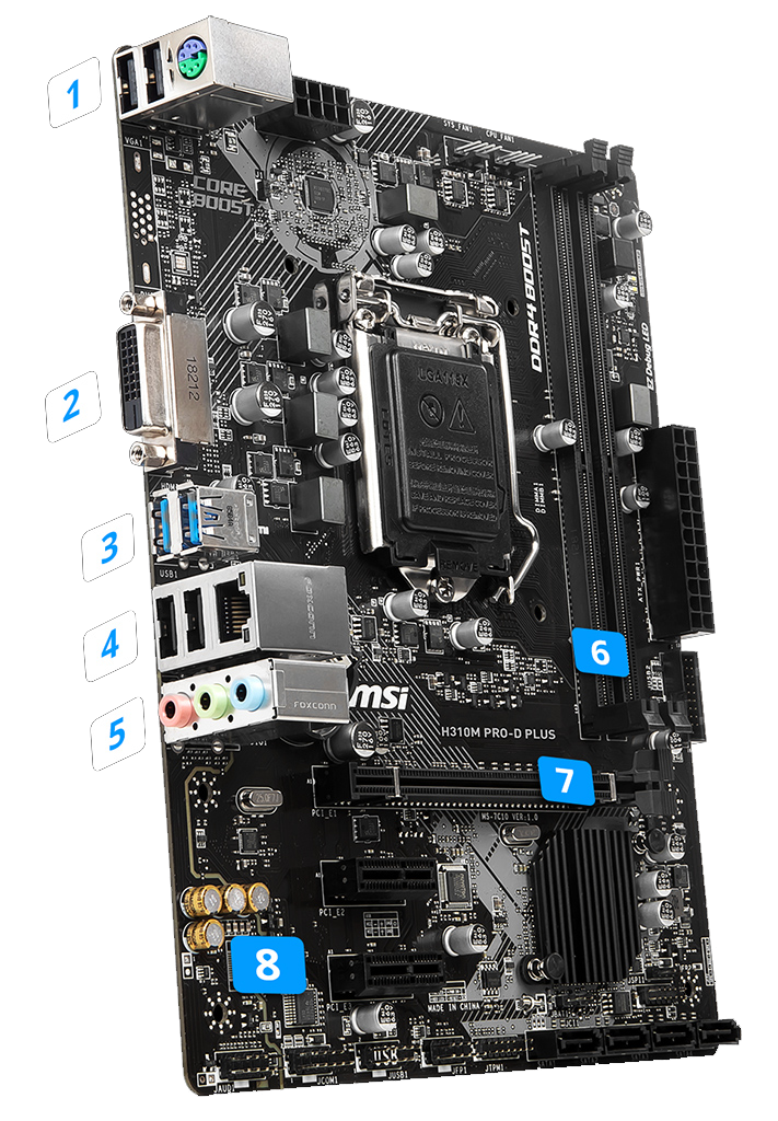 H310m Pro D Plus MSI H310M PRO-D Plus Mainboard Sockel 1151