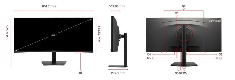 ViewSonic VA3420C-Office Curved Monitor - UWQHD , 120Hz_12