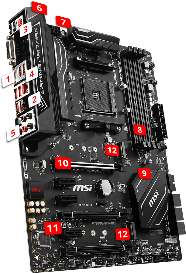 Motherboard Msi X470 Gaming Pro Max Am4 Gaming Pro Msi X470 Gaming