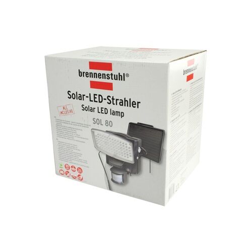 Brennenstuhl LED Lampe Mit Bewegungsmelder [Solar 80 LEDs Brennenstuhl LED Lampe Mit Bewegungsmelder [Solar 80 LEDs