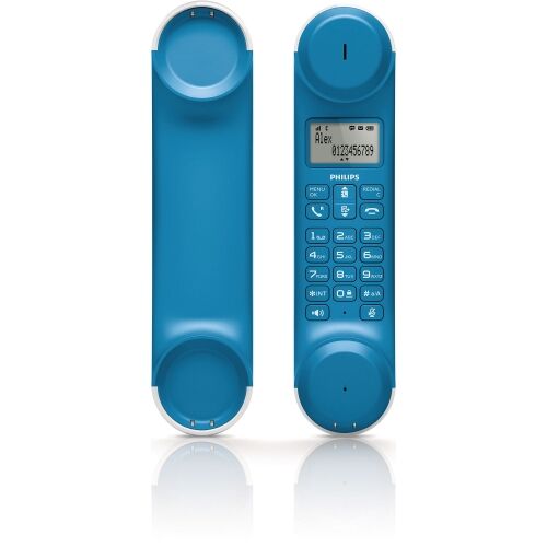 Philips Mira Design Telefon Mit Ab Weiss Blau M5551wa 38 Bei Notebooksbilliger De