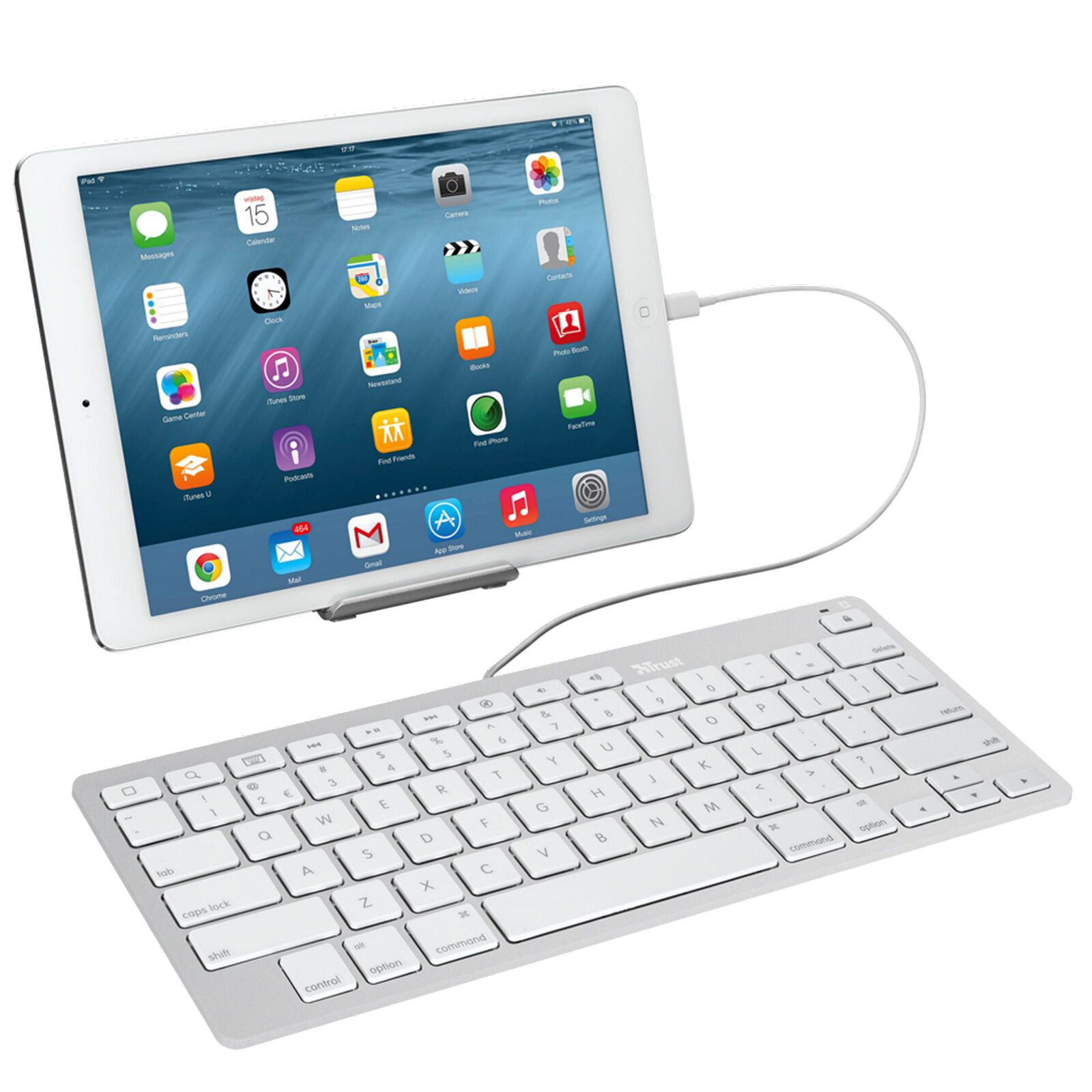 Trust ultradünne Multimedia Tastatur für iPad und iPhone bei notebooksbilliger.de iphone als ipad tastatur