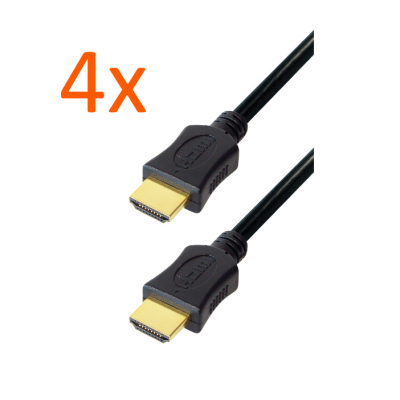 4er Pack High Speed HDMI-Kabel mit Ethernet 3m 1080p