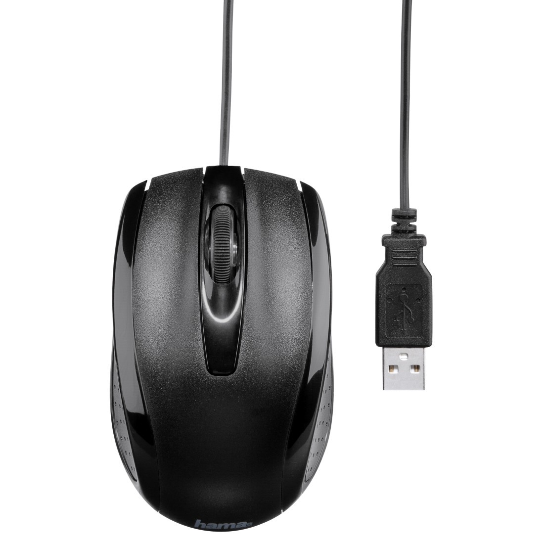 Hama Optische Maus AM-5400 in Schwarz (Kabelgebunden, 3 Tasten, für Rechts- und Linkshänder geeignet)