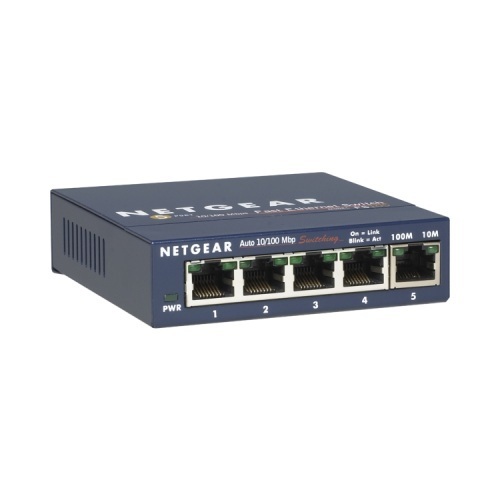 Netgear ProSafe 5-Port Switch (100Mbit/s, Auto Uplink, integrierte Autosensing-Funktion)