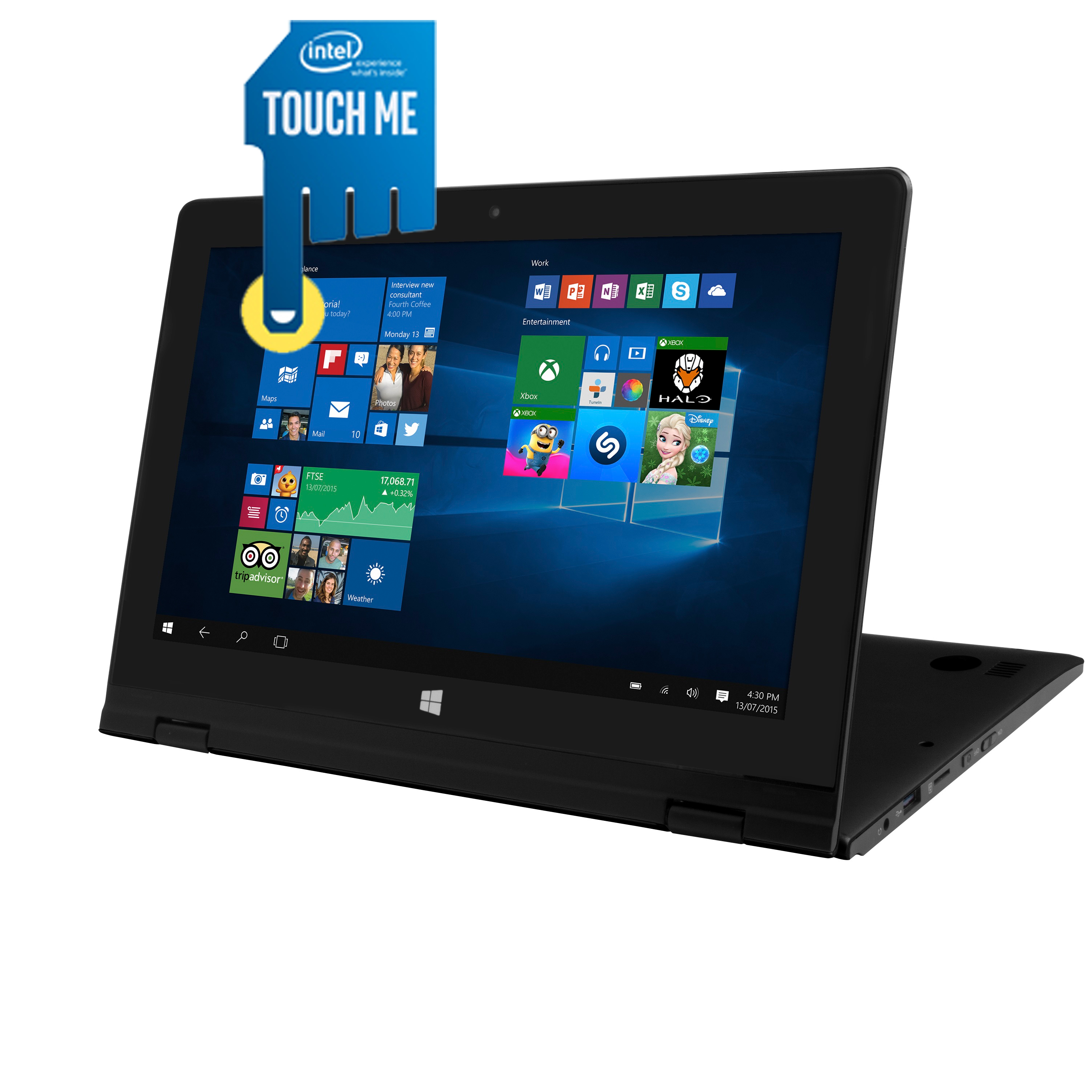 Point of View Convertible Notebook (11,6-Zoll, Touch, Intel Quad-Core CPU, 2 GB RAM, 32 GB Speicher & Windows 10)