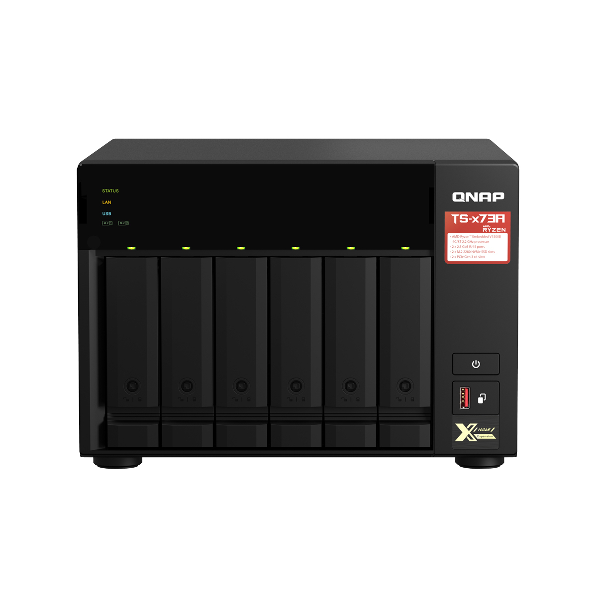 QNAP Systems TS-673A-8G NAS 6-Bay [0/6 HDD/SSD, 2x 2.5 Gigabit Ethernet, 3x USB-A, 1x USB-C, 8GB RAM]