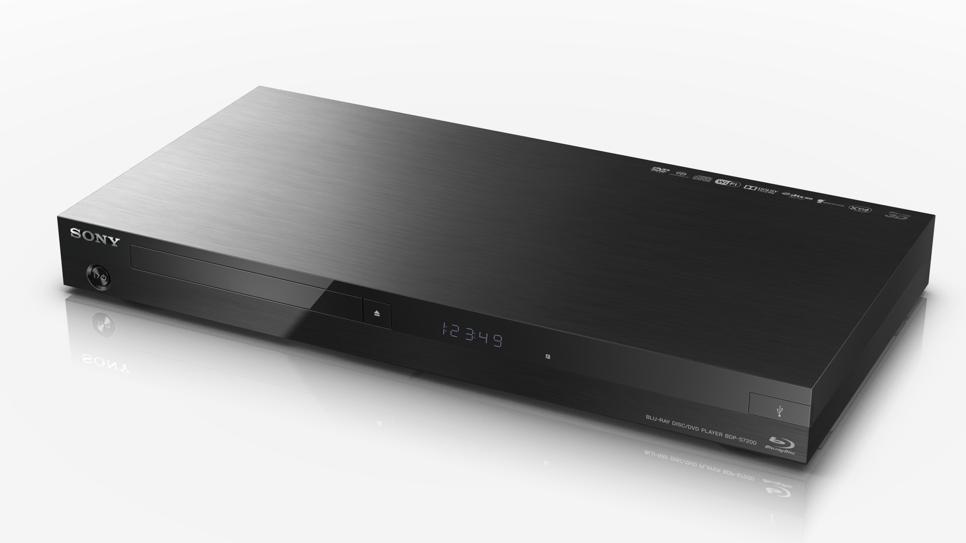 Sony BDP-S 7200 4K Blu-Ray Player in Schwarz (WLAN, High-Resolution Audio, 3D, 4K Upscaling, Wlan, Lan)